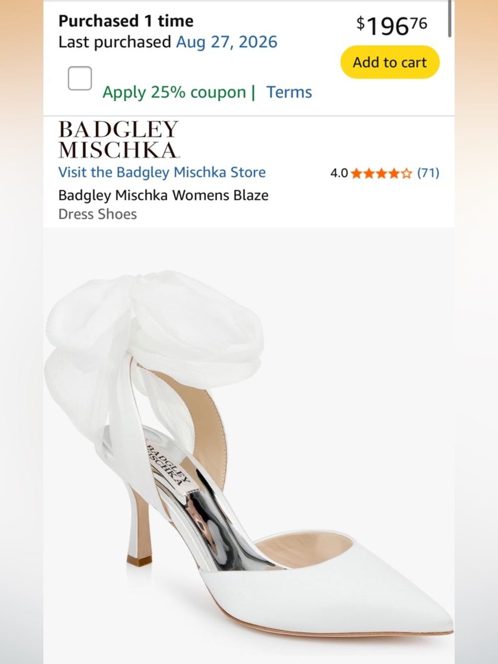 Badgley Mischka White Satin Ankle-Bow Dress Pump